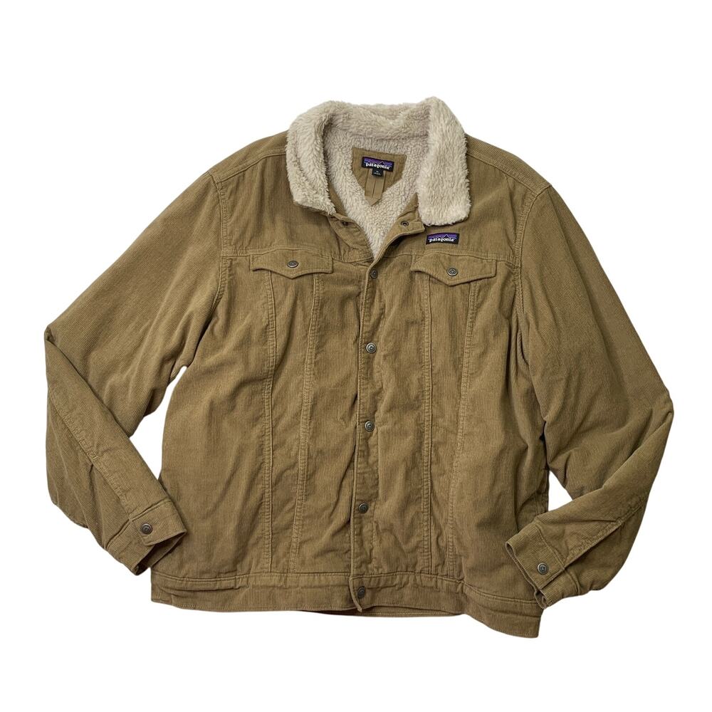 Patagonia Jacket Mens XL Extra Large Cobblestone Pile Lined Trucker Corduroy